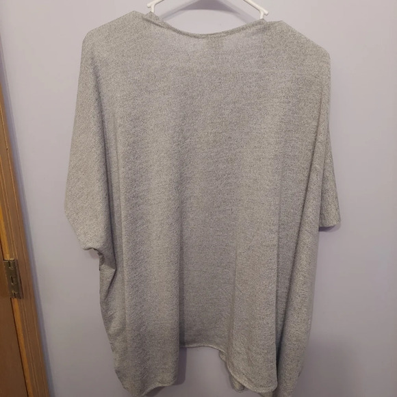 Kimono shawl sweater stretchy gray layering basic fall cute one size - Picture 4 of 6